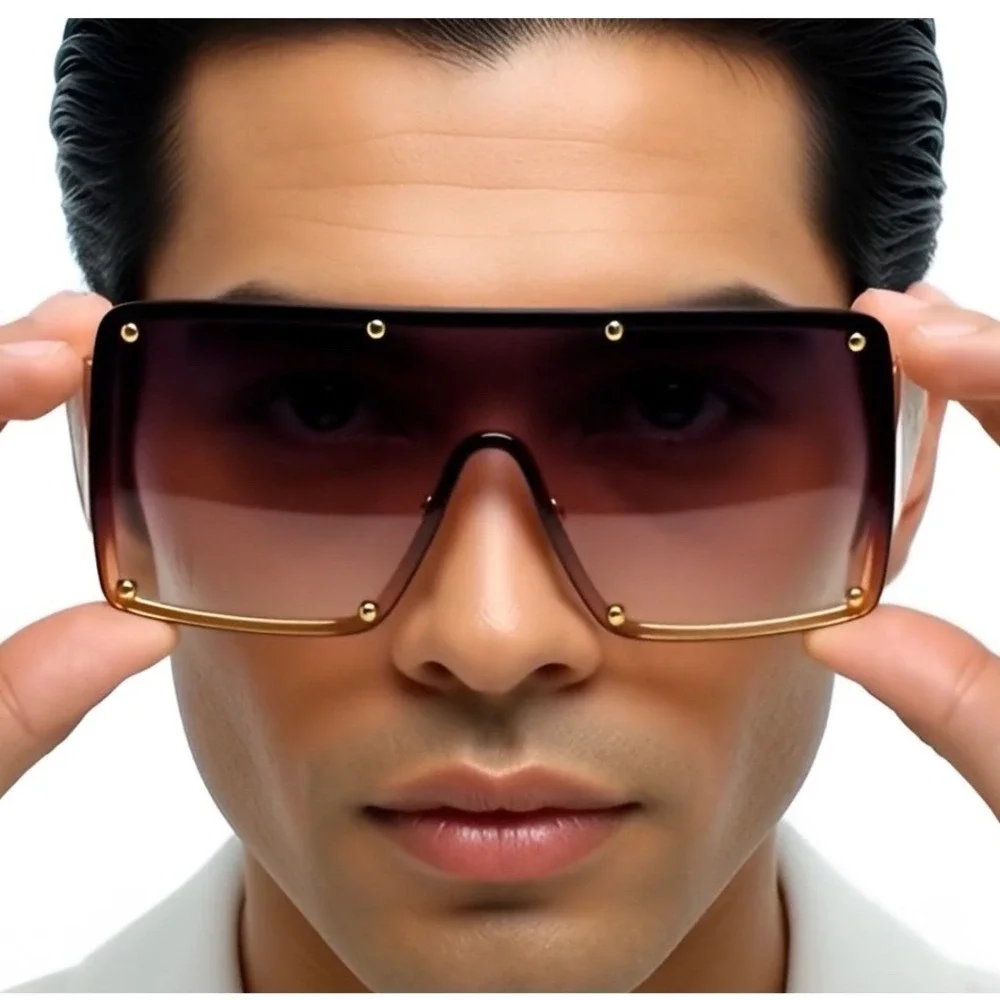 Shield Sunglasses Oversized Studded Fashion Visor Sunnies‎ Designer Shades